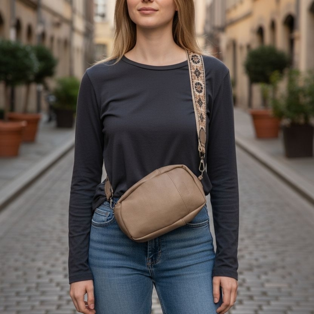 IMPERIAL HORSE Stylish Tan Crossbody Bag Women